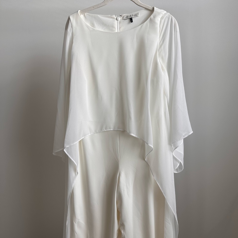 Halston Heritage Cream Jumpsuit